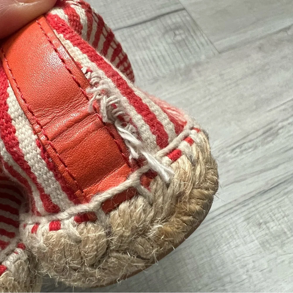 TORY BURCH Flams Red and White Espadrilles Size 11